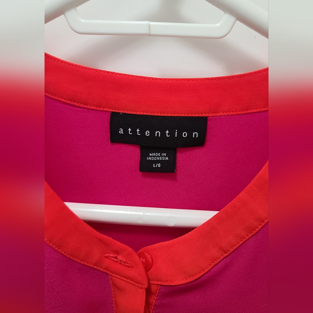 Attention Colorblock Shift Dress Pink&Orange Size L - Picture 4 of 16
